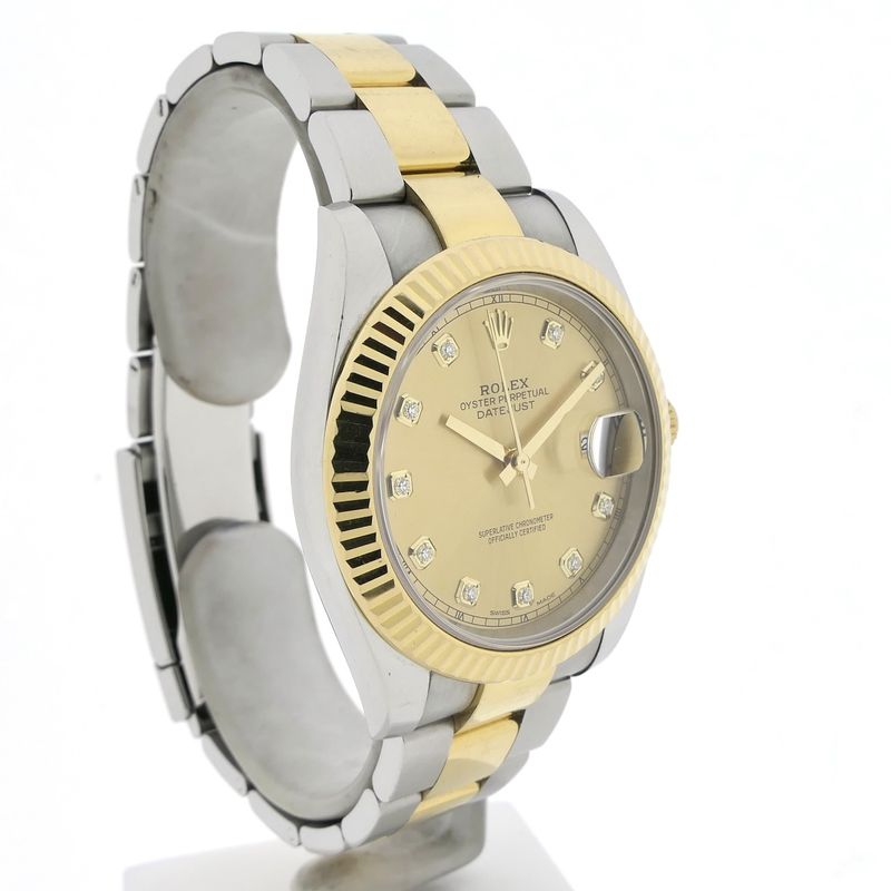 Image 3 of Rolex Datejust 41mm 126333; 18k gold/steel men's watch with diamonds