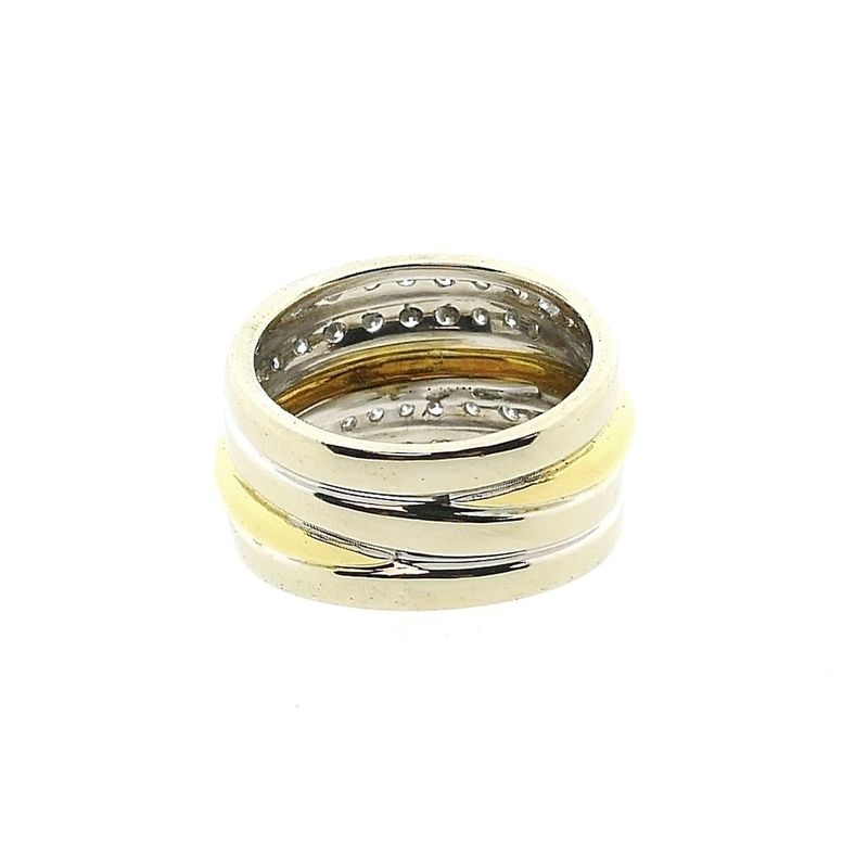 Image 4 of Two-tone gold ring with diamonds; approx. 0.44 ct.