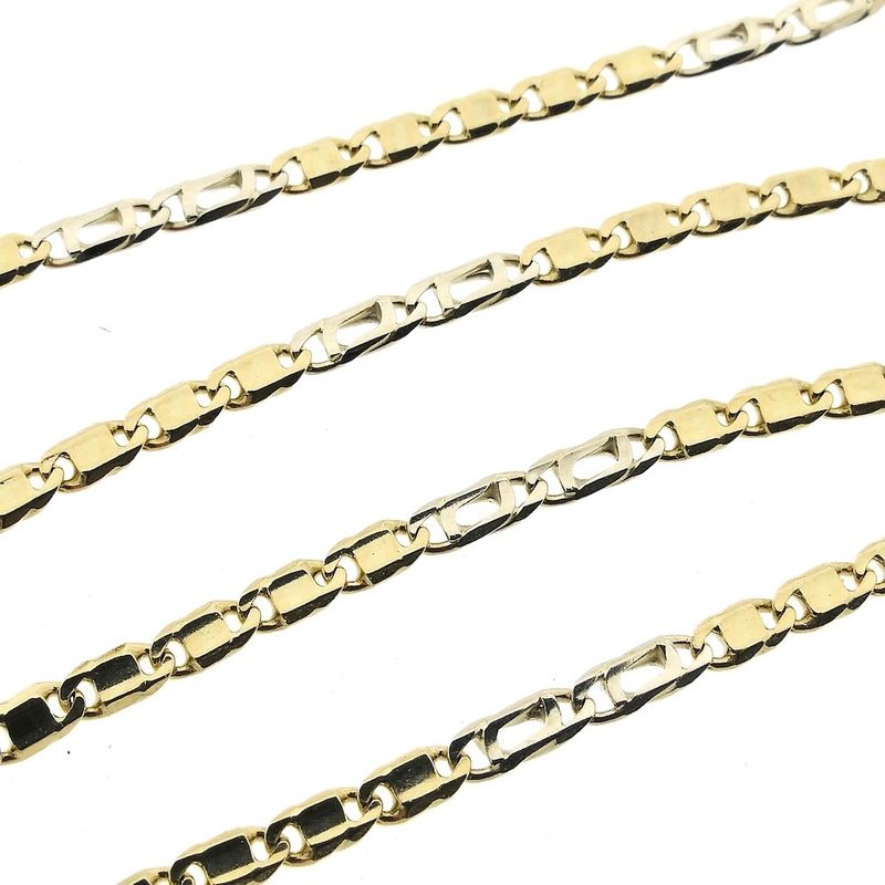 Image 4 of Two-tone gold closed Figaro link chain