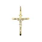 Image 1 of Two-tone gold pendant of a large cross with corpus | INRI