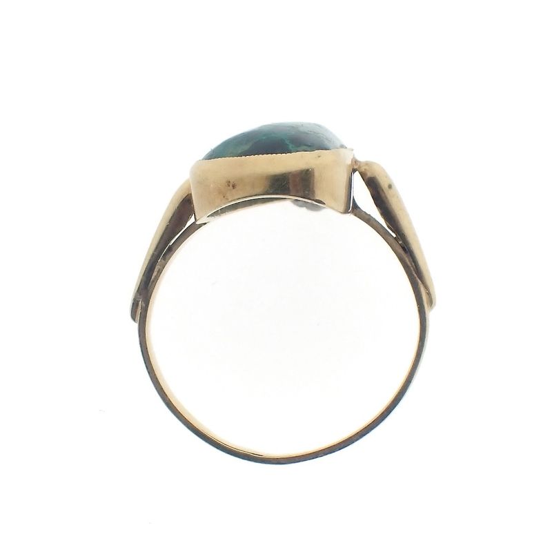 Image 7 of Gold ladies ring with malachite