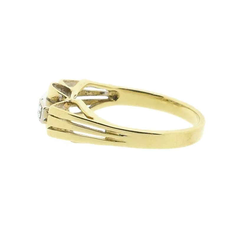 Image 9 of Vintage gold ring with diamonds; 0.09 ct.
