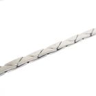 Image 6 of White gold cobra link necklace with triple opal and diamonds; Approx. 0.38 ct.