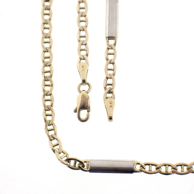 Image 5 of Two-tone gold navy link necklace | 51 cm