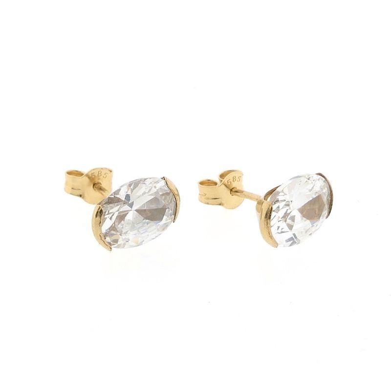 Image 4 of Gold stud earrings with zirconia