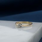 Image 2 of Rose gold solitaire ring with diamond; 0.05 ct.