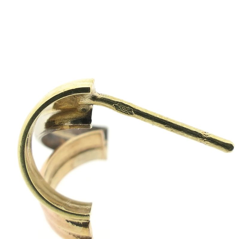 Image 6 of Tricolor gold stud earrings