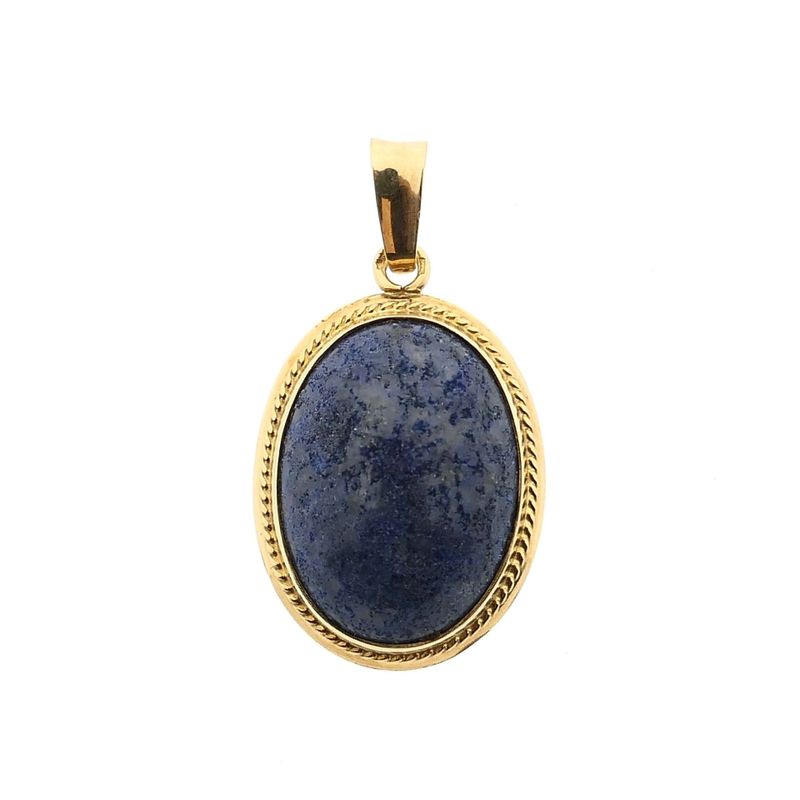 Image 1 of Vintage Gold Pendant with Apatite; 14 Karat