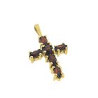 Image 3 of Gold cross pendant with garnet stones
