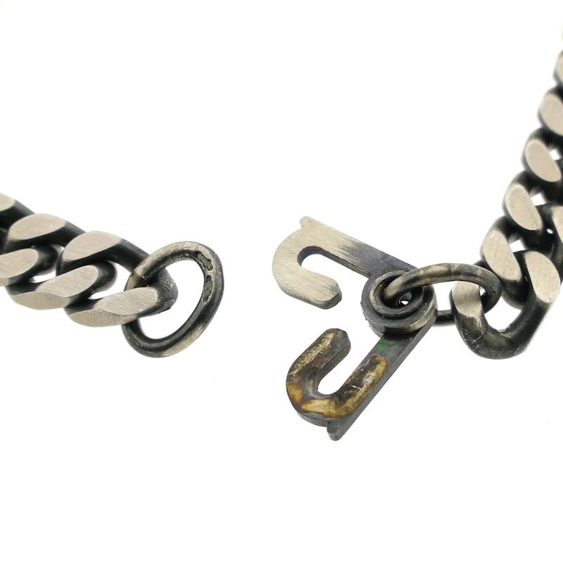 Image 5 of Silver robust gourmet link bracelet with engraving plate; Men