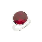 Image 1 of Silver ring with synthetic ruby.