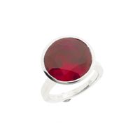 Silver ring with synthetic ruby.