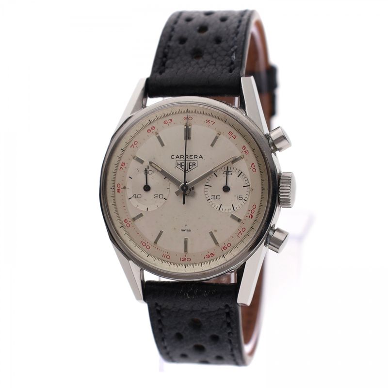 Image 17 of Heuer Carrera 'Red Tachymeter' 3647t; Vintage Watch