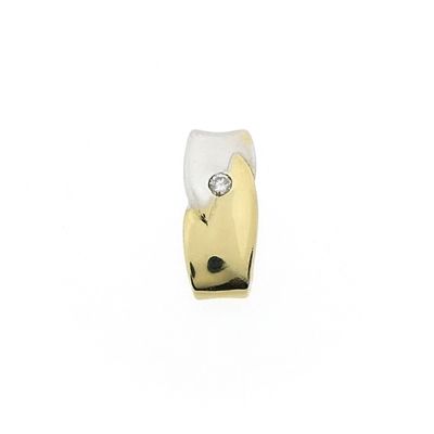 Two-tone gold minimalist pendant with diamond; 0.03 ct. Image 1 of Two-tone gold minimalist pendant with diamond; 0.03 ct.