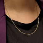 Image 9 of Gold closed Figaro link chain | 50 cm