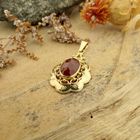 Image 2 of Gold pendant with carnelian | Vintage