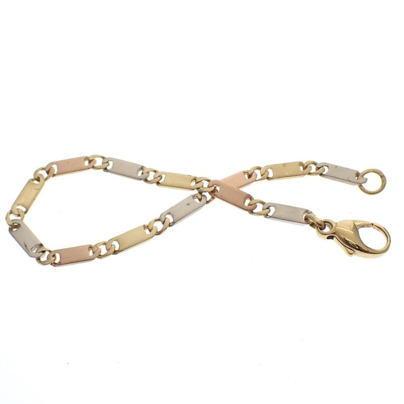 Image 5 of Tricolor gold matte link bracelet
