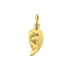 Image 1 of Gold pendant of a half heart with a woman