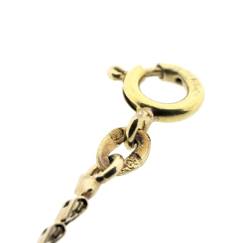 Image 8 of Gold fantasy link necklace with fixed pendant and cultured pearls