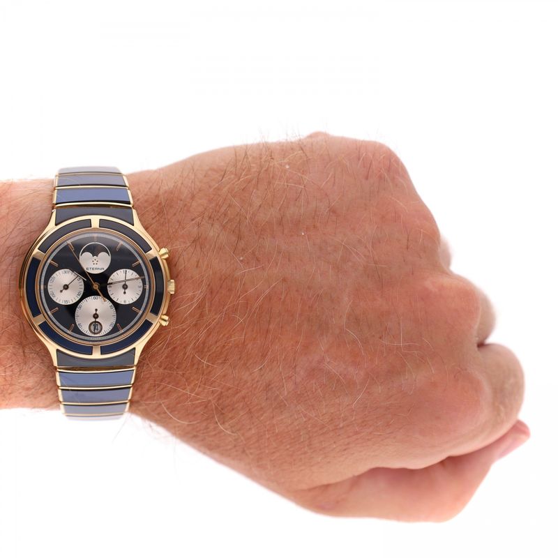 Afbeelding 16 van Eterna Airforce Galaxis Moonphase 850.4386.68; Vintage 18k. Gouden Heren Horloge