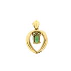 Image 6 of Gold pendant with emerald and diamond | 0.05 ct.