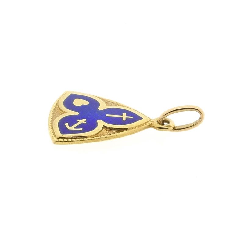 Image 9 of 18K Gold Pendant with Enamel | Faith, Hope, and Love