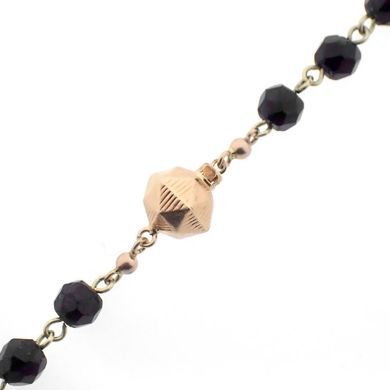 Image 12 of Garnet necklace with gold paston clasp; Antique/vintage | 47.5 cm