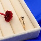 Image 2 of Gold solitaire ring with diamond; 0.07 ct.