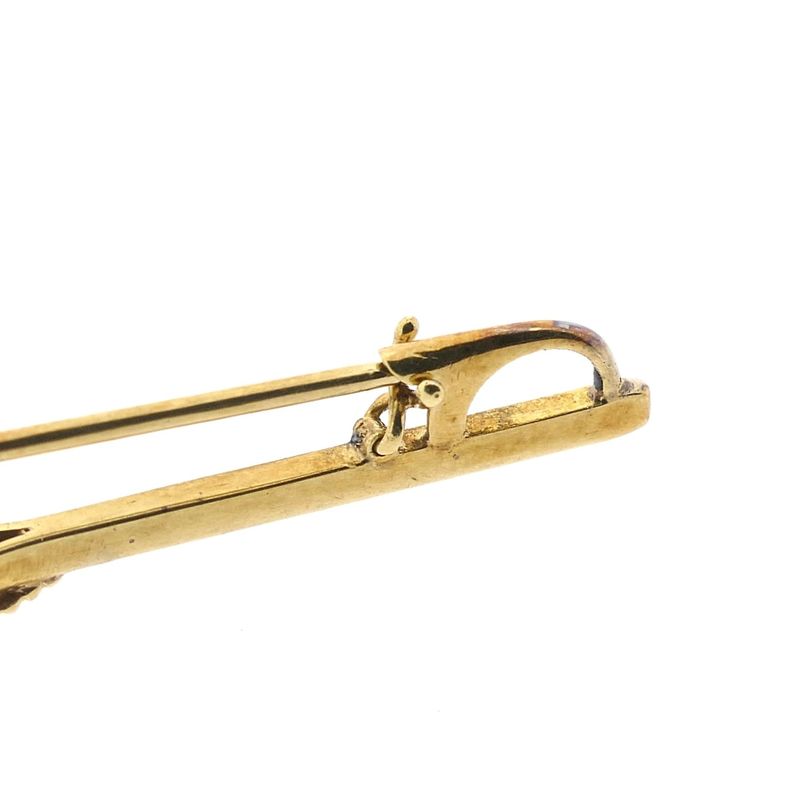 Image 6 of Golden brooch with opal