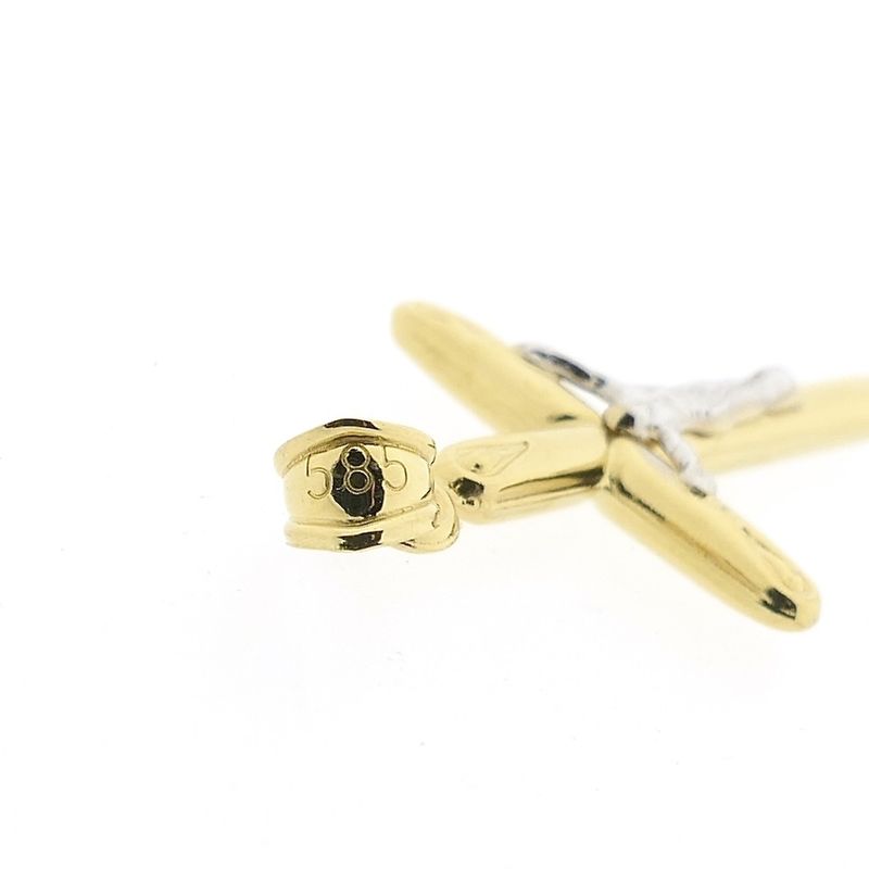 Image 5 of Two-tone gold pendant of a cross with corpus