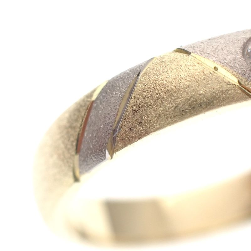 Image 3 of Two-tone gold matte ring with diamond; 0.02 ct.