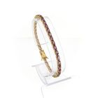 Image 1 of Gold bracelet with pink tourmaline | 18 cm