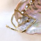 Image 3 of Gold subtle Figaro link bracelet | 18.5 cm