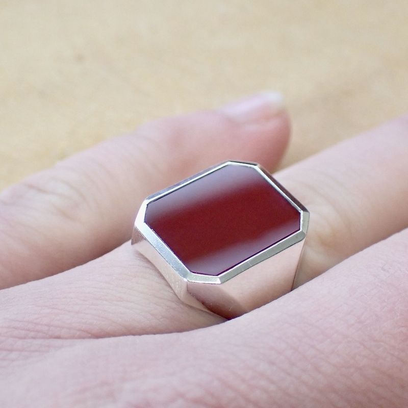 Image 7 of Signet ring set with carnelian