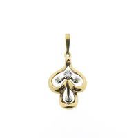 Vintage gold pendant with diamonds; 0.06 ct.