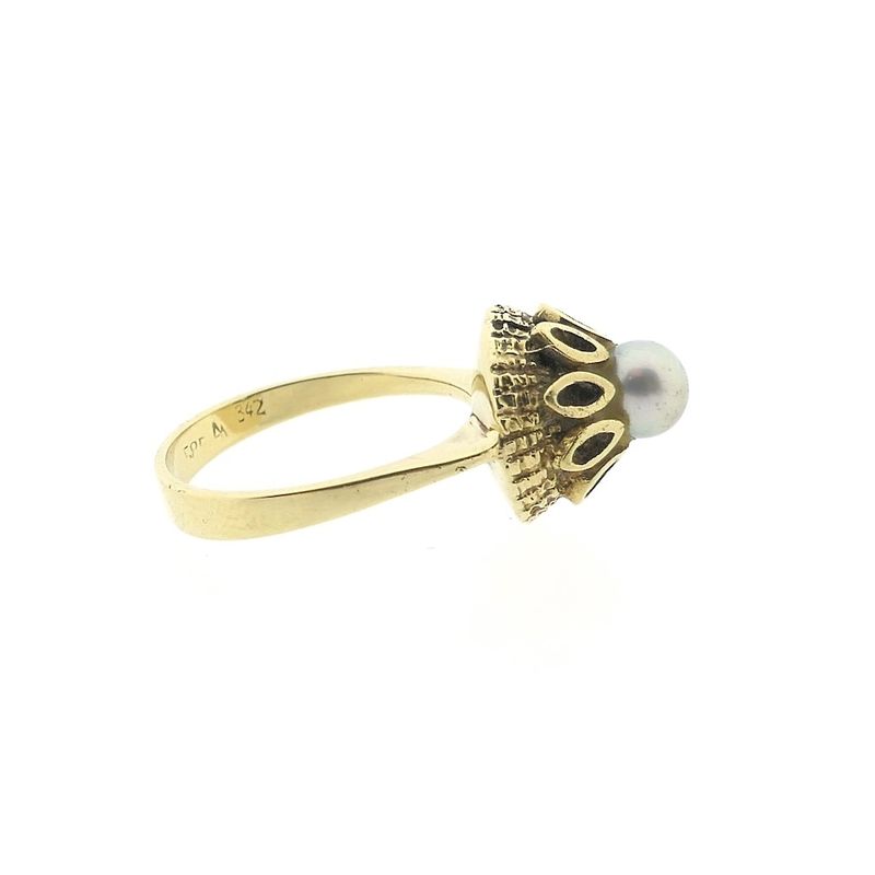 Image 4 of Vintage gold ring with Tahitian pearl