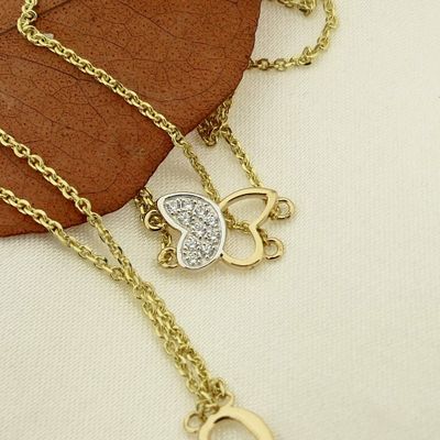 Gold bracelet with butterfly | 19.5 cm Image 2 of Gold bracelet with butterfly | 19.5 cm