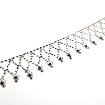 Image 2 of White gold ball link necklace