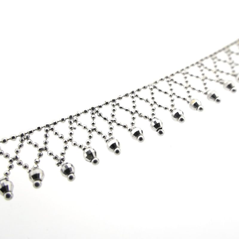 Image 2 of White gold ball link necklace