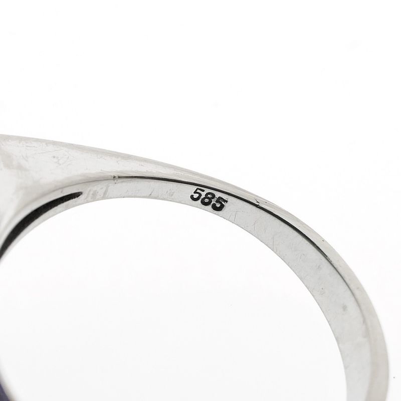 Image 6 of Gold ring with jade and diamond | 0.025 ct.