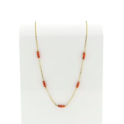 Image 1 of Gold necklace with blood coral