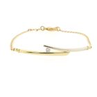 Image 3 of Bicolor Gold Gourmet Link Bracelet with Diamond; 0.05 ct.