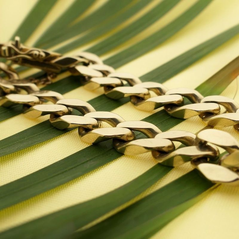 Image 2 of Solid Gold Gourmet Link Bracelet