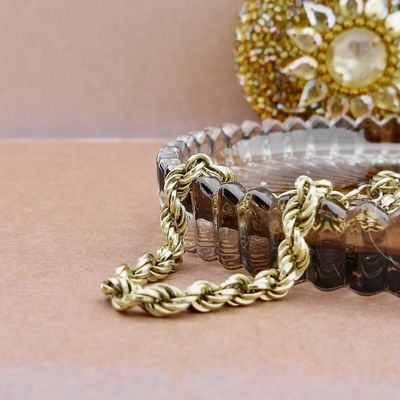 Image 2 of Gold twisted link bracelet | 20 cm