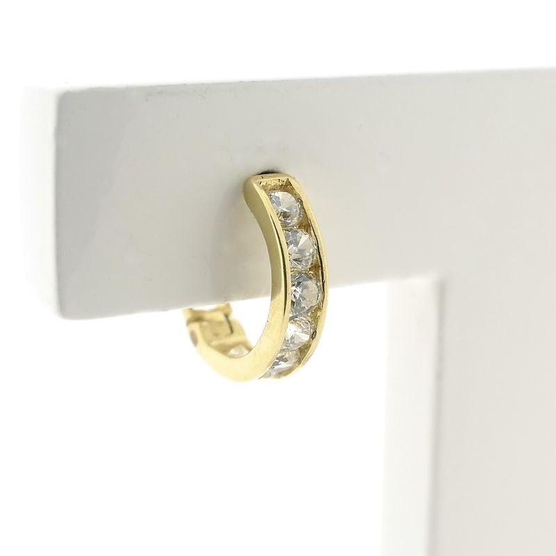 Image 4 of 9 crt. Flap hoop earrings with zirconia | Ø 11.1 mm