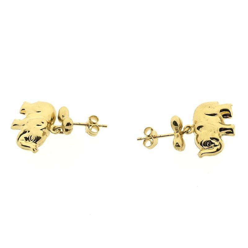 Image 6 of Golden elephant stud earrings