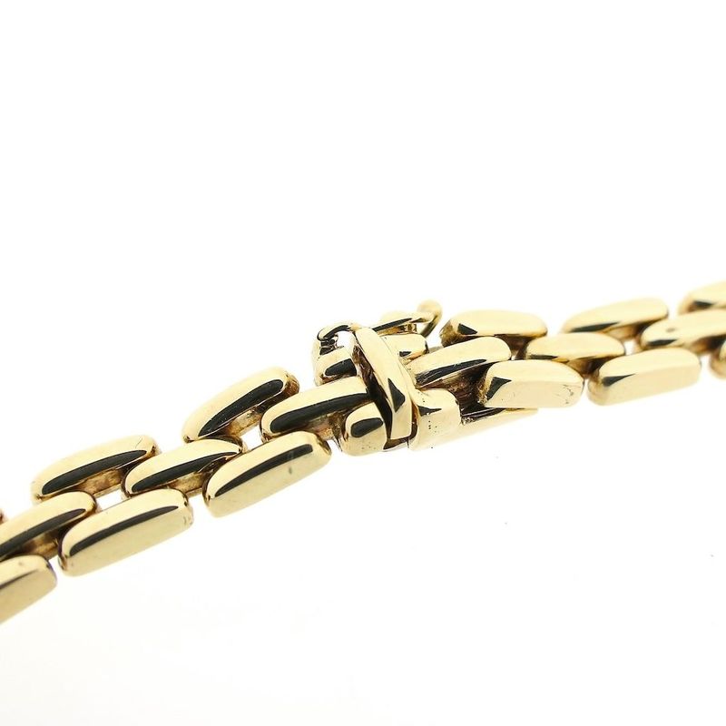 Image 4 of Gold Bismarck link necklace with diamonds; 0.15 ct.