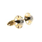 Image 5 of Gold stud earrings with diamond; 0.04 ct.