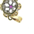 Image 12 of Two-tone gold flower pendant with ruby ​​and diamond | 0.06 ct.