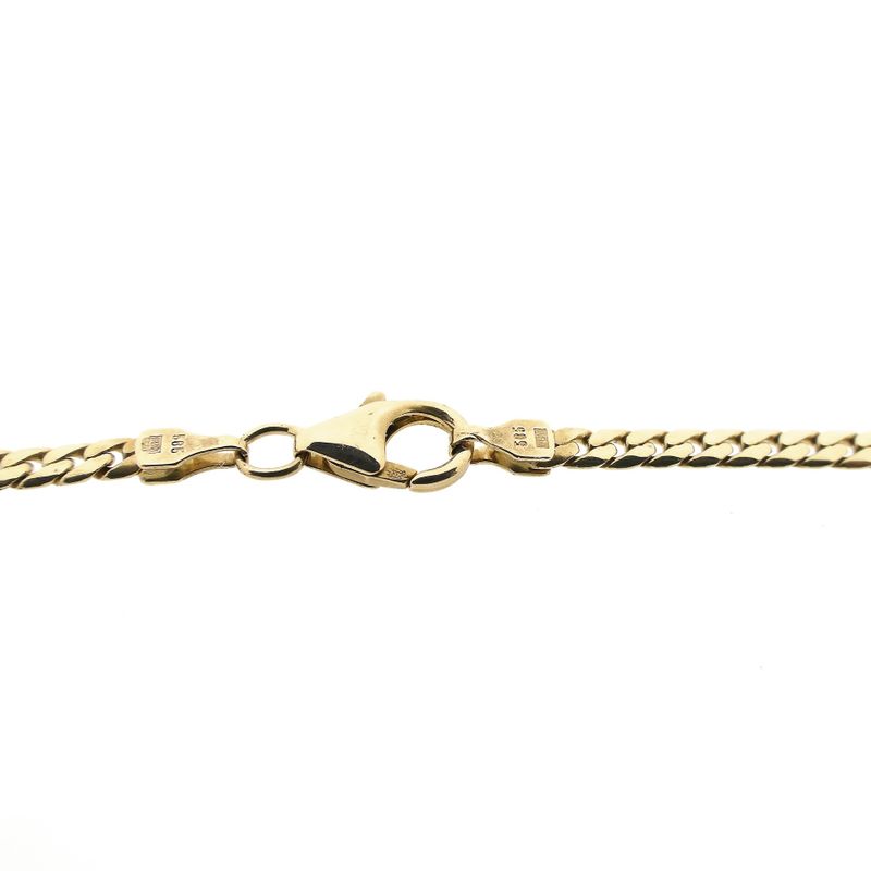 Afbeelding 5 van Gouden platte gourmetschakel ketting 